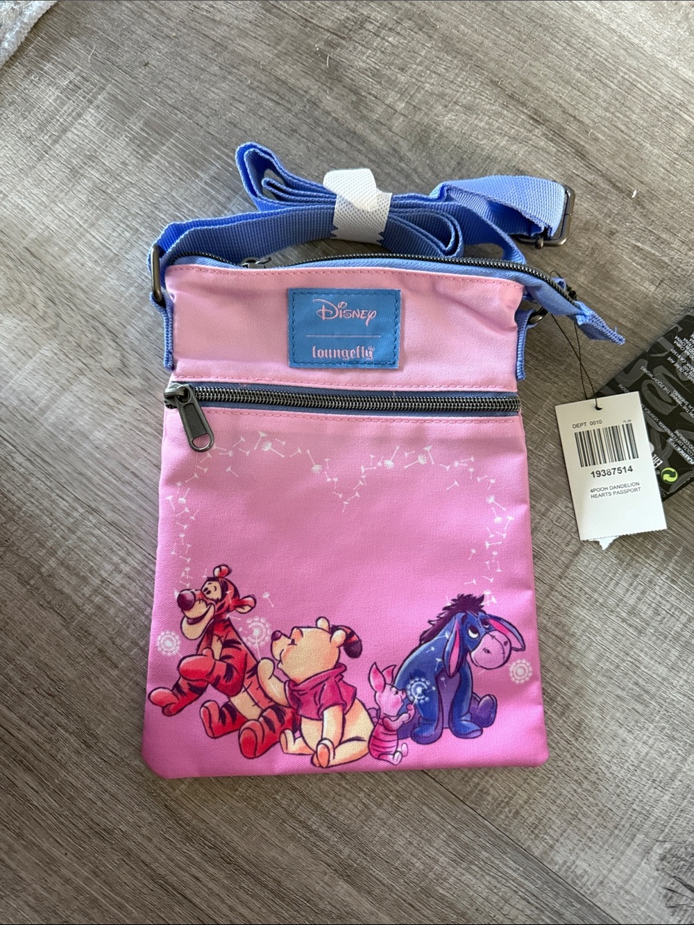 Disney Pink Winnie the Pooh Cloth Crossbody Bag